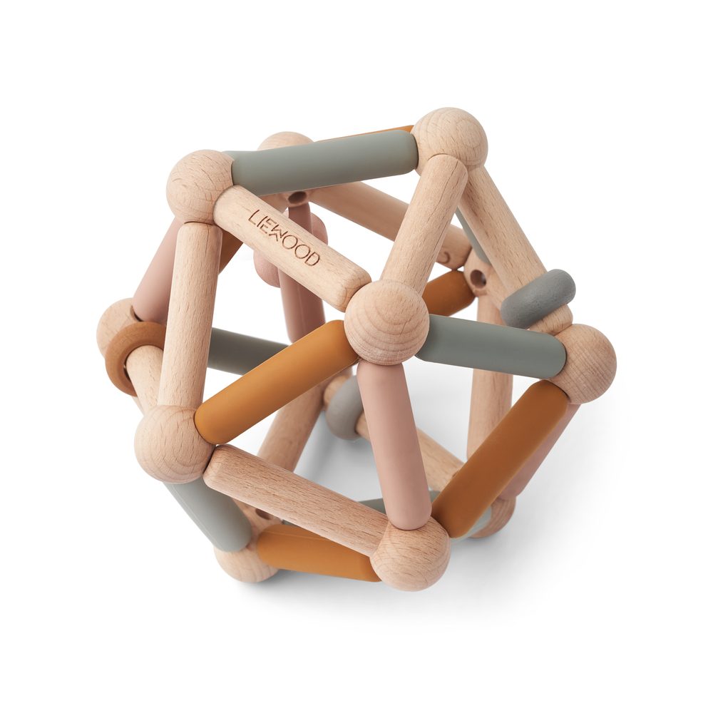 Balle Sensorielle en Bois et Silicone - Annemette Moutarde