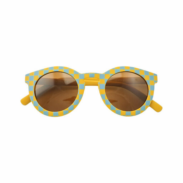 Lunettes de Soleil - Carreaux Jaunes et Bleus
