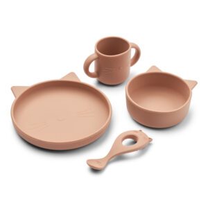 Coffret Repas Vivi En Silicone Set Chat - Dark Rose