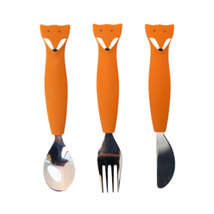 Couverts 3 pièces silicone - Mr Fox (Renard)