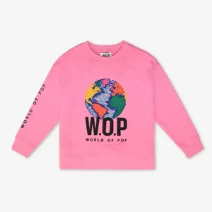 Sweatshirt Brodé Planète pour Enfants Rose