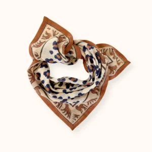 Small Foulard Dupitta "Léopard" - Rust