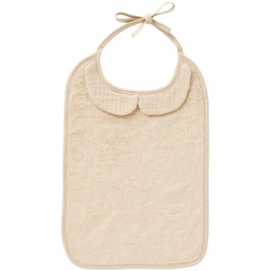 Grand Bavoir bambou et gaze de coton - Biscuit