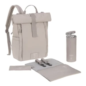 Sac à dos à langer Rolltop - Taupe - PRECOMMANDE